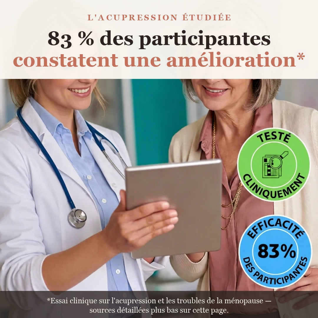 83 % des participantes constatent une amélioration — acupression et ménopause