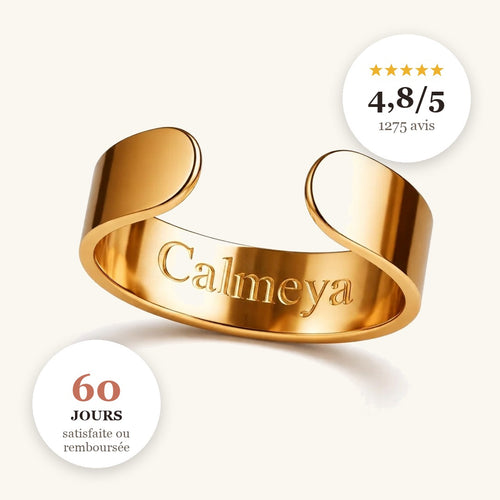 Bague Calmeya dorée, notée 4,8 sur 5 par 1275 clientes, garantie 60 jours